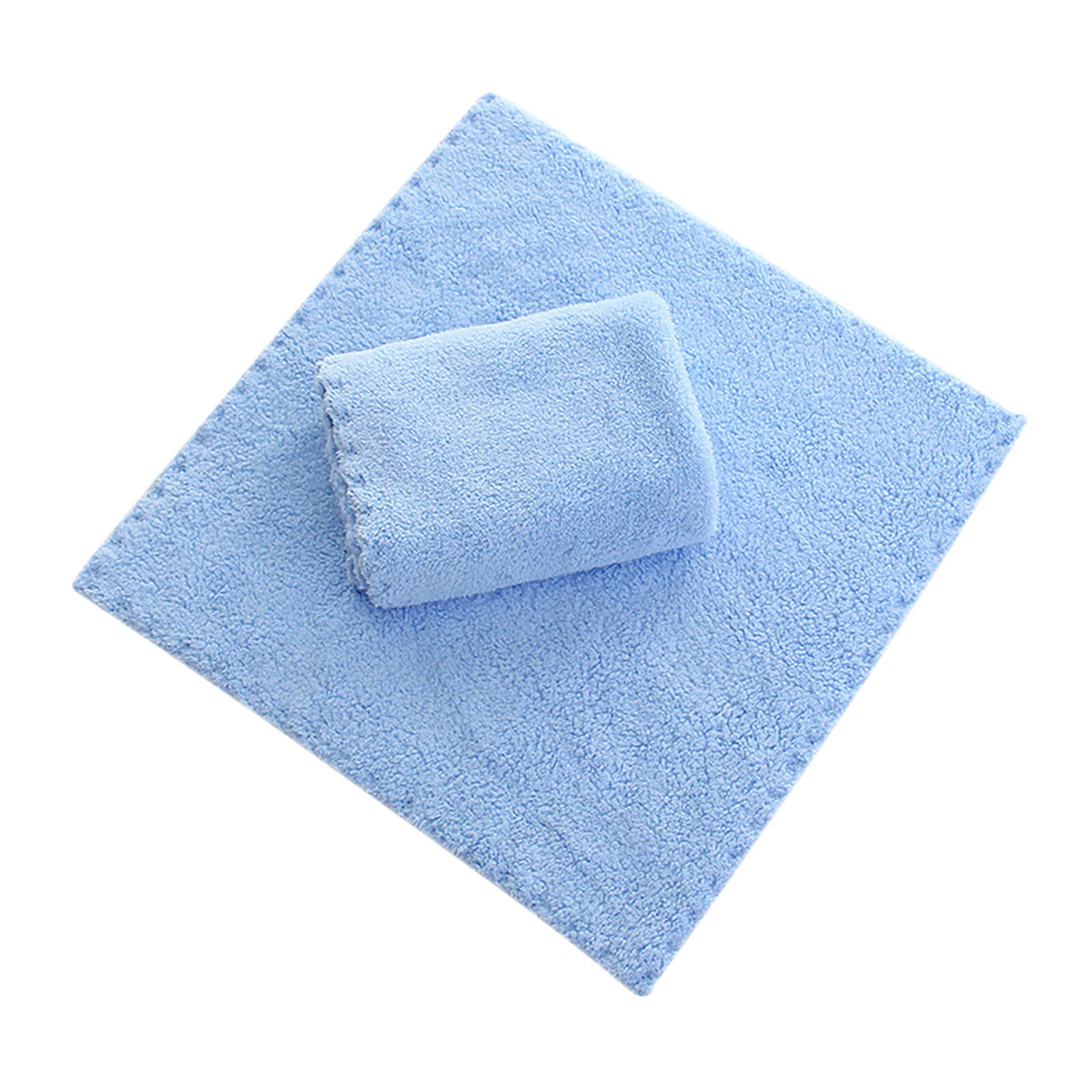 1Pcs 30*30Cm Coral Fleece Vierkante Zakdoek Handdoeken Zachte Absorberende Kinderen Handdoek Gerecht Effen Kleur Gemak handdoeken: C
