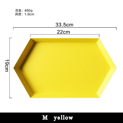 Coloré polygone bijoux plaque bureau combinaison plateau de rangement nordique géométrique diamant métal Hexagonal thé fruits bijoux plat: 11