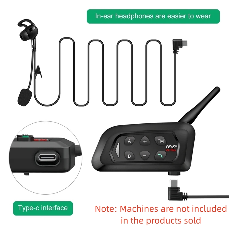 EJEAS V4C PLUS Referee Intercom Headset Type-c In Earphone for FBIM V4C Referee Handsfree Referee Headphone Left / Right In Ear