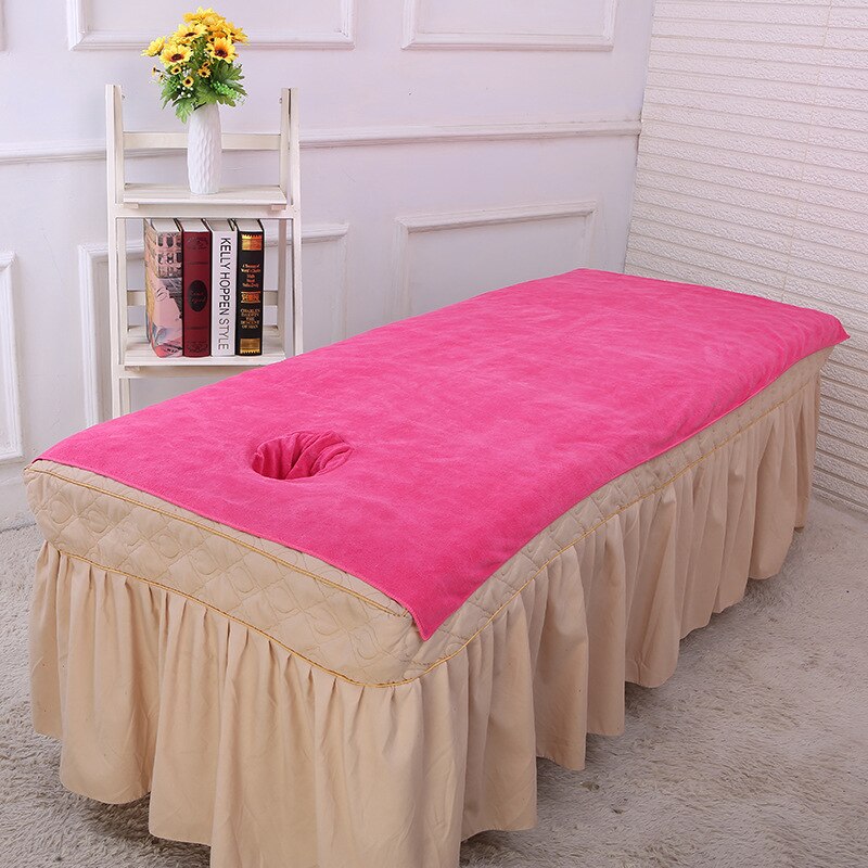 Zacht Microfiber Schoonheidssalon Badhanddoek 80X180Cm Bed Handdoek Met Gat Massage Laken: Hot Pink