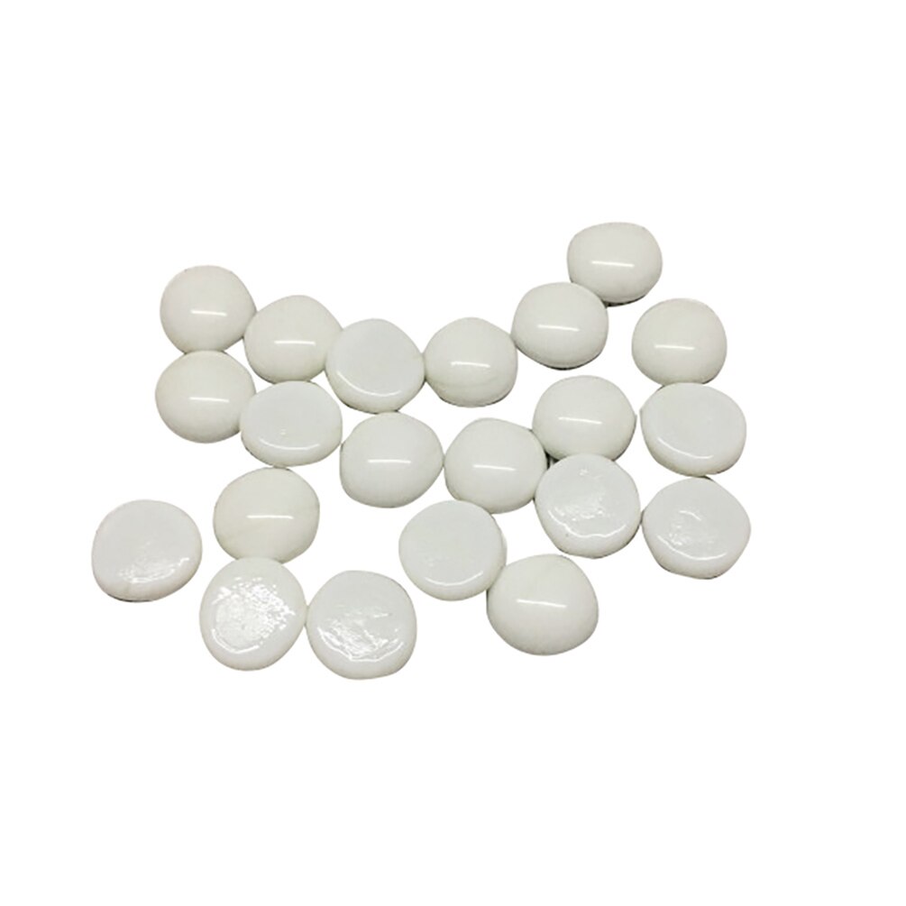 100g Clear Glass Mosaic Tiles Round Flat Beads for Arts Craft Decorative Glass Stones for Mosaic Making: White