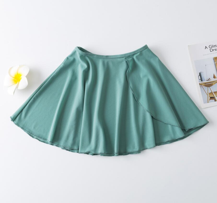 Pige ballet dans kollektion cirkulær pull-on wrap nederdel klassisk dans tutu nederdele skøjteløb med elastisk linning matcha billig: Grøn / 125cm-145cm højde