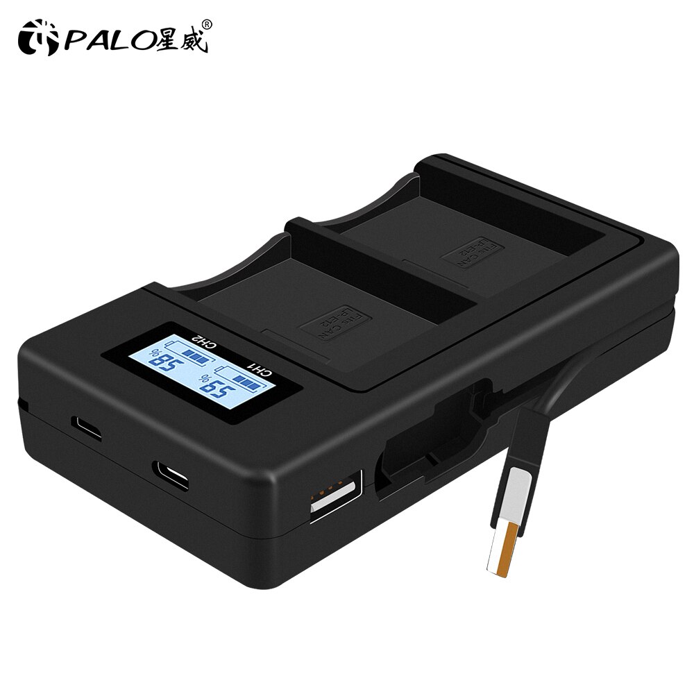 PALO LP-E12 LPE12 LP E12 caricabatteria LCD USB caricatore doppio per canon EOS M M10 M50 M100 M100D Rebel SL1 Kiss X7