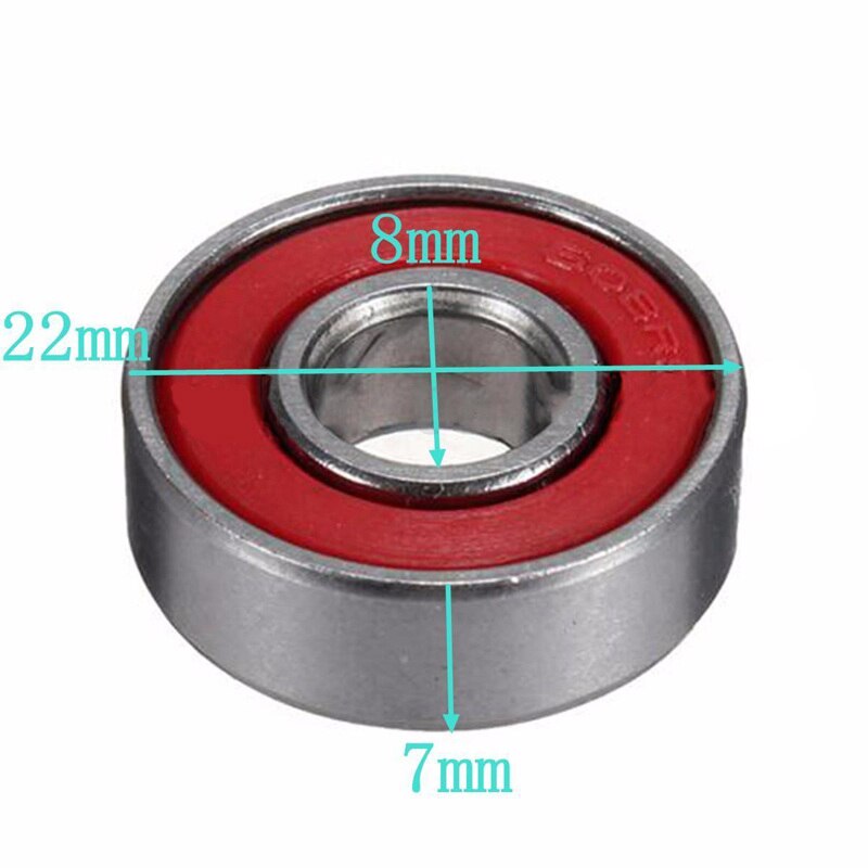 10x ABEC-9 608 2RS Inline Roller Skate Wheel Bearing 8x22x7mm shaft Bearing Anti-rust Skateboard Wheel Red Sealed