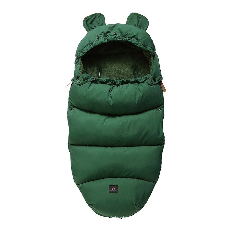 Sacos de dormir calientes de invierno para bebé recién nacido, forro para bebé, envoltura de lana para envolver cochecito, manta para bebé, sacos de dormir: green no fur