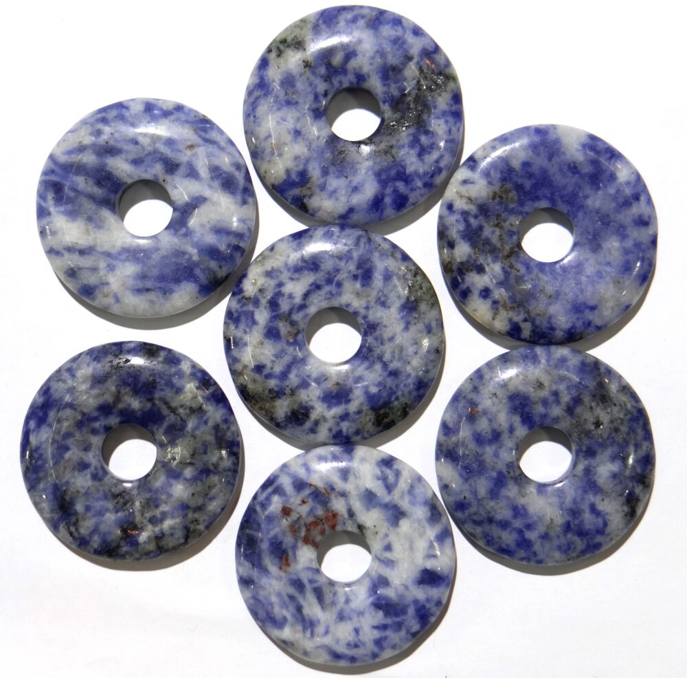 35mm natural stone Striped agates Quartz crystal tiger eye donut charm pendant for diy jewelry making necklace Accessories 1pcs: NO.10