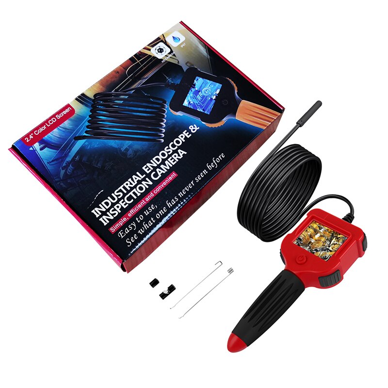 5.5mm Digital Inspection Camera Unique 2.4 inch HD IPS Screen 6 LEDs LCD Borescope IP67 Waterproof Snake Tube Camera