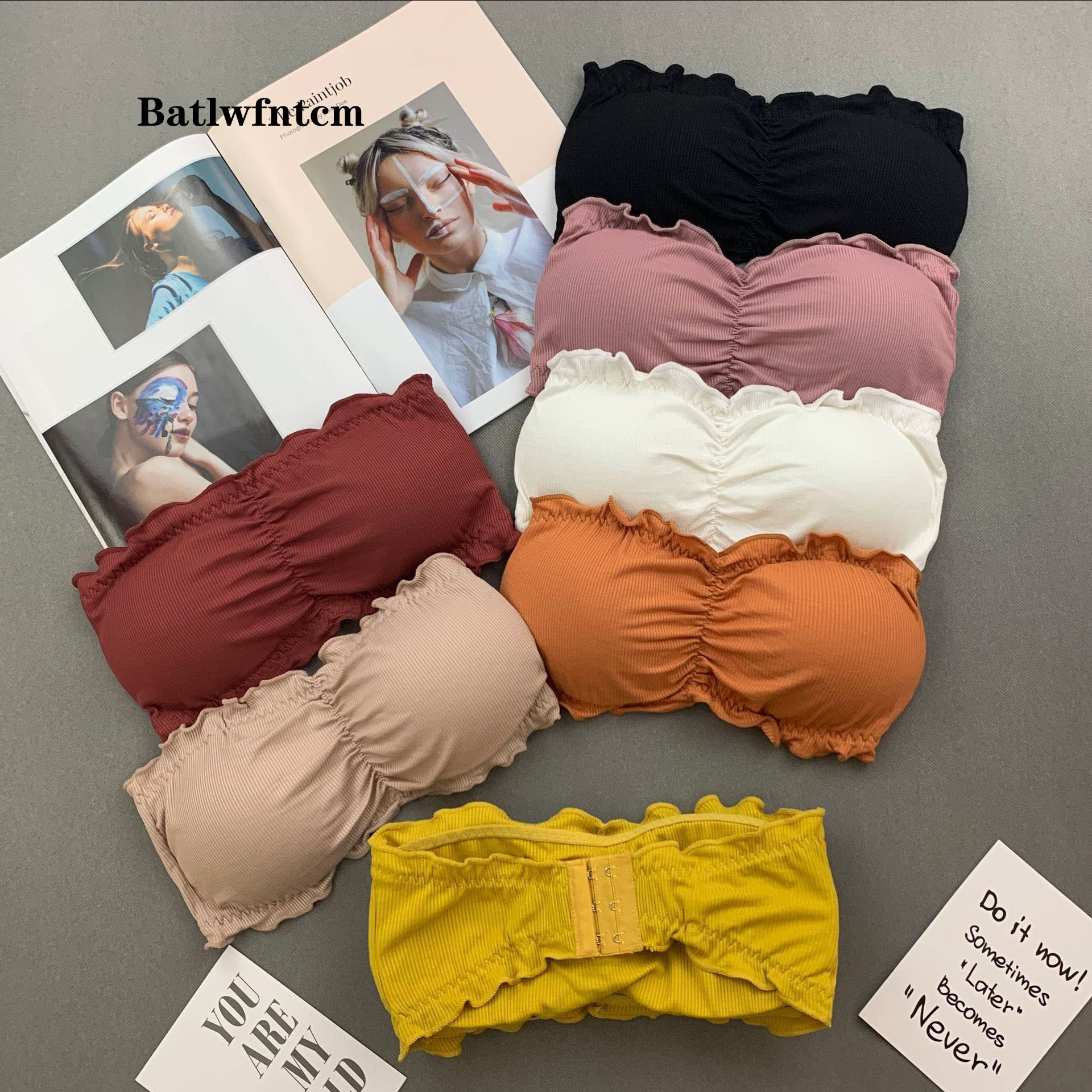 Mooie rug dames bh zonder stalen ring met rugbandgesp, één woord wikkel rond zonder bandjes, meisjes gewikkelde borst