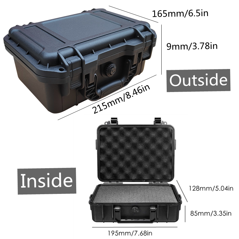 Tool Box ABS Plastic Equipment Case Pelican Case Toolbox for Mechanics Waterproof Hard Case Suitcase Tools Storage Box: DARK GRAY