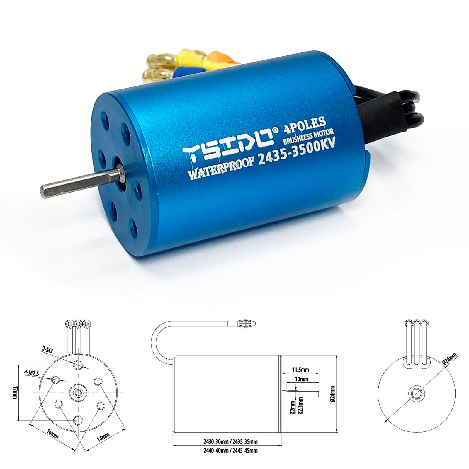 Ysido 2435 2440 2838 2847 børsteløs motor 35a 45a esc til wltoys 124016 remo Hobby xlh timaya redcat 1/12 1/14 1/16 rc båt bil