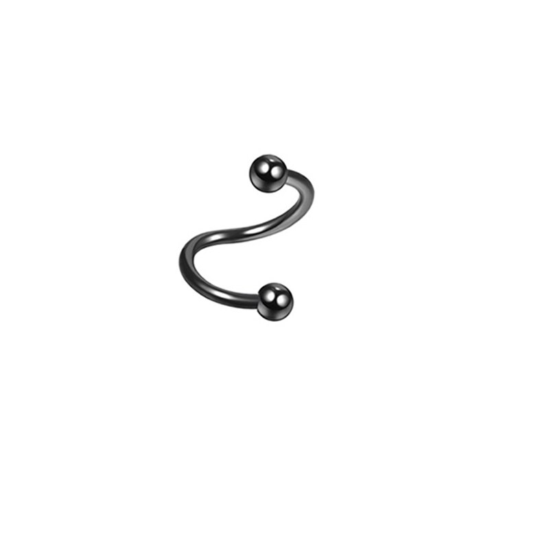 1Pc/Nase Ringe Septum durchbohren Nase Ring Lippe Ring Ohrringe Für Frauen Edelstahl Felsen Hüfte Band Punk durchbohren Körper Schmuck: Stil 1 Schwarz