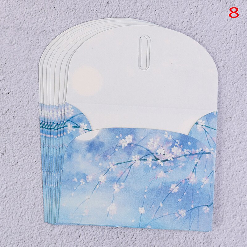 10 juegos de Sobres de papel con flores estilo chino clásico para cartas, papelería creativa, tarjetas postales de papel, tarjetas de papel, álbumes de recortes: N8