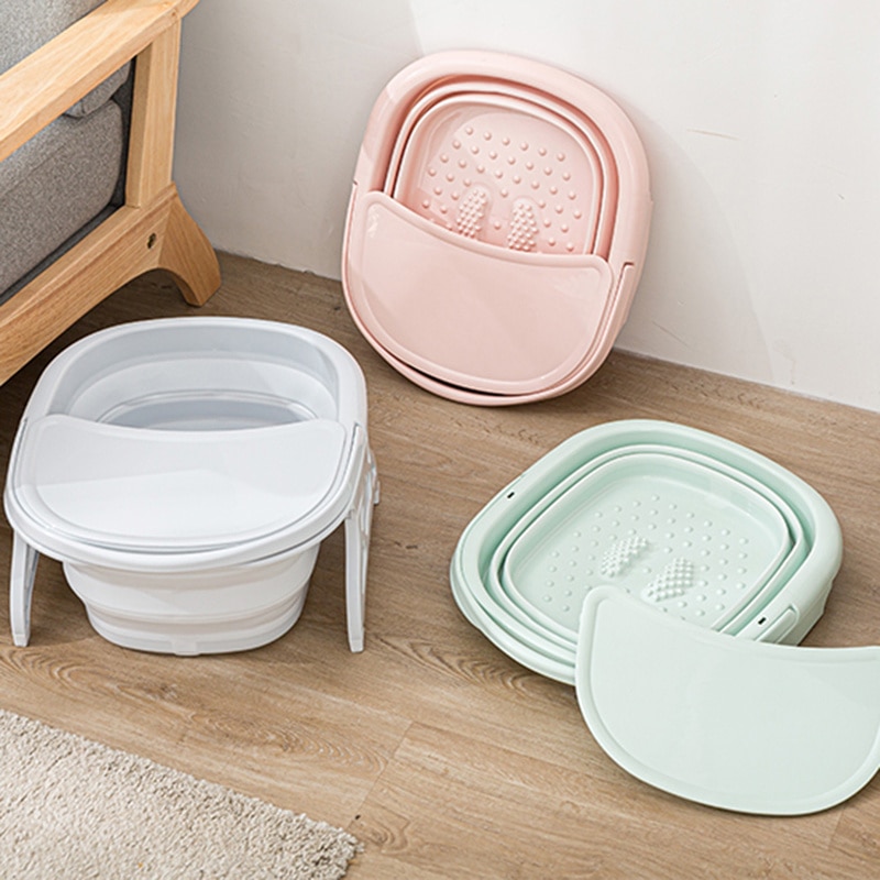 Bañera plegable para pies, con tapa, Sauna, Cubo de masaje espumoso, baño de pies, lavabo portátil plegable, bañera de pies, jacuzzi
