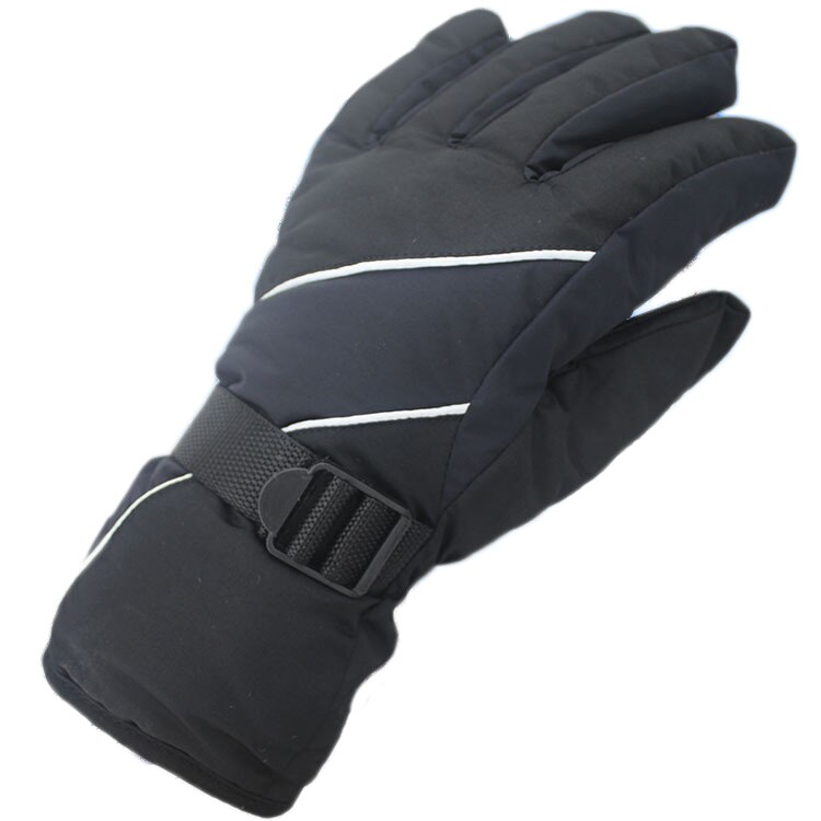 Warm Mannen Waterdicht Winddicht Outdoor Wanten Handschoenen Vijf Vingers Thermische Skiën Klimmen Fietsen Wandelen Sport: Black