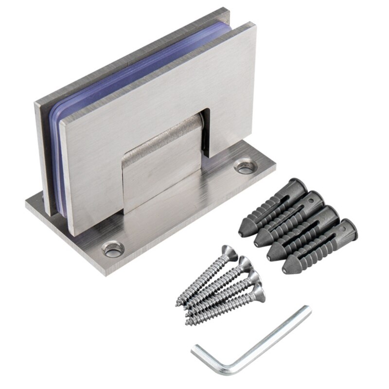 90 Degree Shower Door Stainless Steel Hinge Clamp Wall Bracket for 8-12mm Glass G6DA