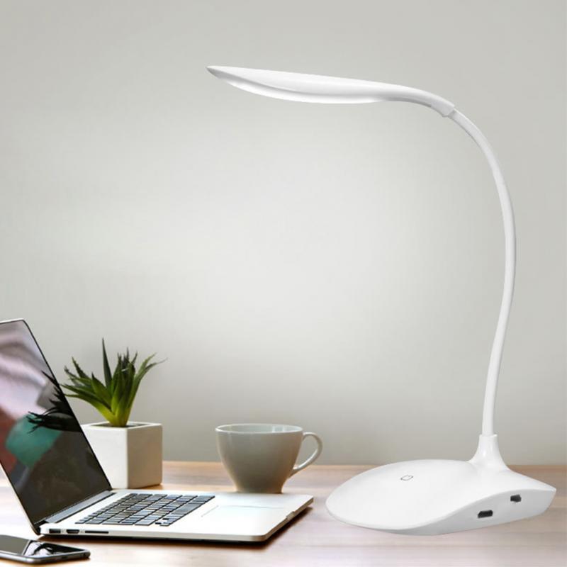 600LUX Brightness 360 degree Foldable USB Rechargeable Touc h Sensor Table LED Lamp 3 level Dimmable Reading Study Desk Light