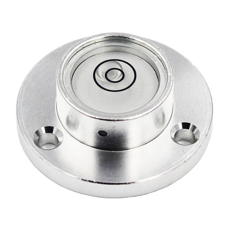 Universal Round Spirit Level Bubble Bead Metal Glass Inclinometer with Installation Base Diameter 34mm 1PCS
