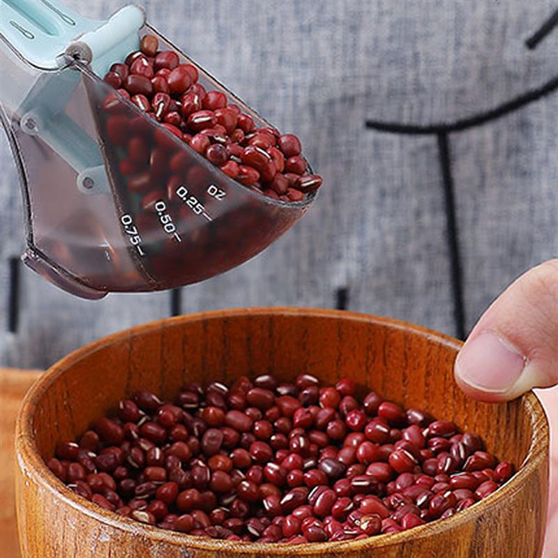 2pcs Adjustable Measuring Spoons Multifunctional Markings Scoop with Scale Teaspoons Kitchen