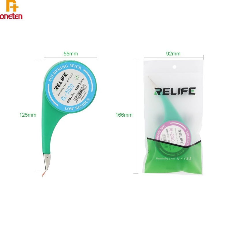 Relife wick fio para bga reparação de soldagem 1.5mm 2mm 2.5mm 3mm 3.5mm largura 2m comprimento desoldering trança solda removedor ferramentas