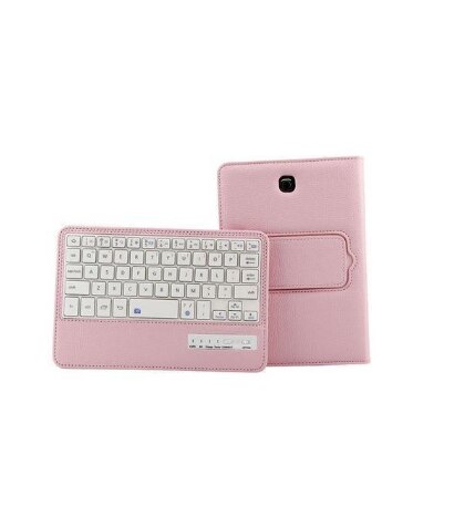 Wireless Bluetooth Keyboard Leather Case Cover Voor Samsung Galaxy Tab Een 8.0 T380 T385 SM-T380 SM-T385 Funda: pink