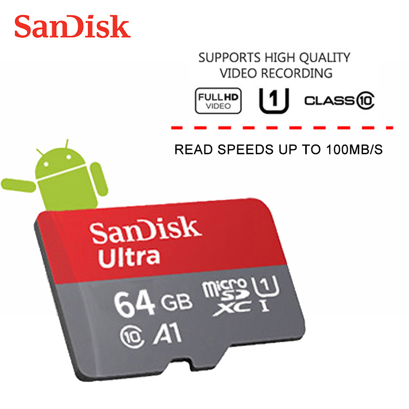 Sandisk micro sd card 16gb 32gb 64gb cartao de memoria 128gb Microsd class 10 UHS-1 256gb A1 flash memory card for Mobile phone