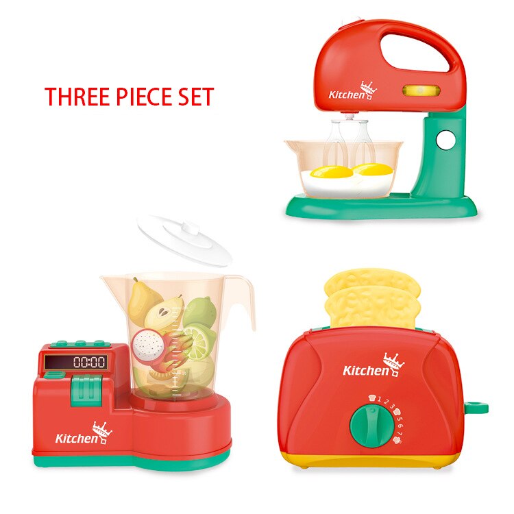 Simulation Appliances Kitchen Mini Blender Toaster Mixer With Led Pretend Play Toy Children Play House Baby Girls Kids Toys: A10