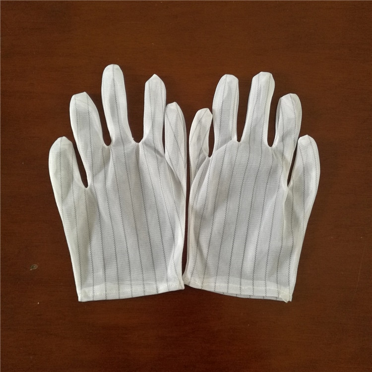 Anti-statische handschuhe streifen doppelseitige elektro handschuhe schutz staub-nachweisen elektronik fabrik arbeit handschuhe staub-freies sulf