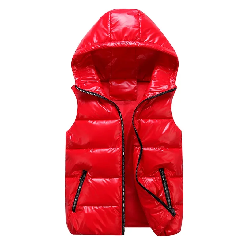 Heren Capuchon Vest - Lichtgewicht Waterdicht Casual Parka Vest met Zakken - Polyester: L / Rood