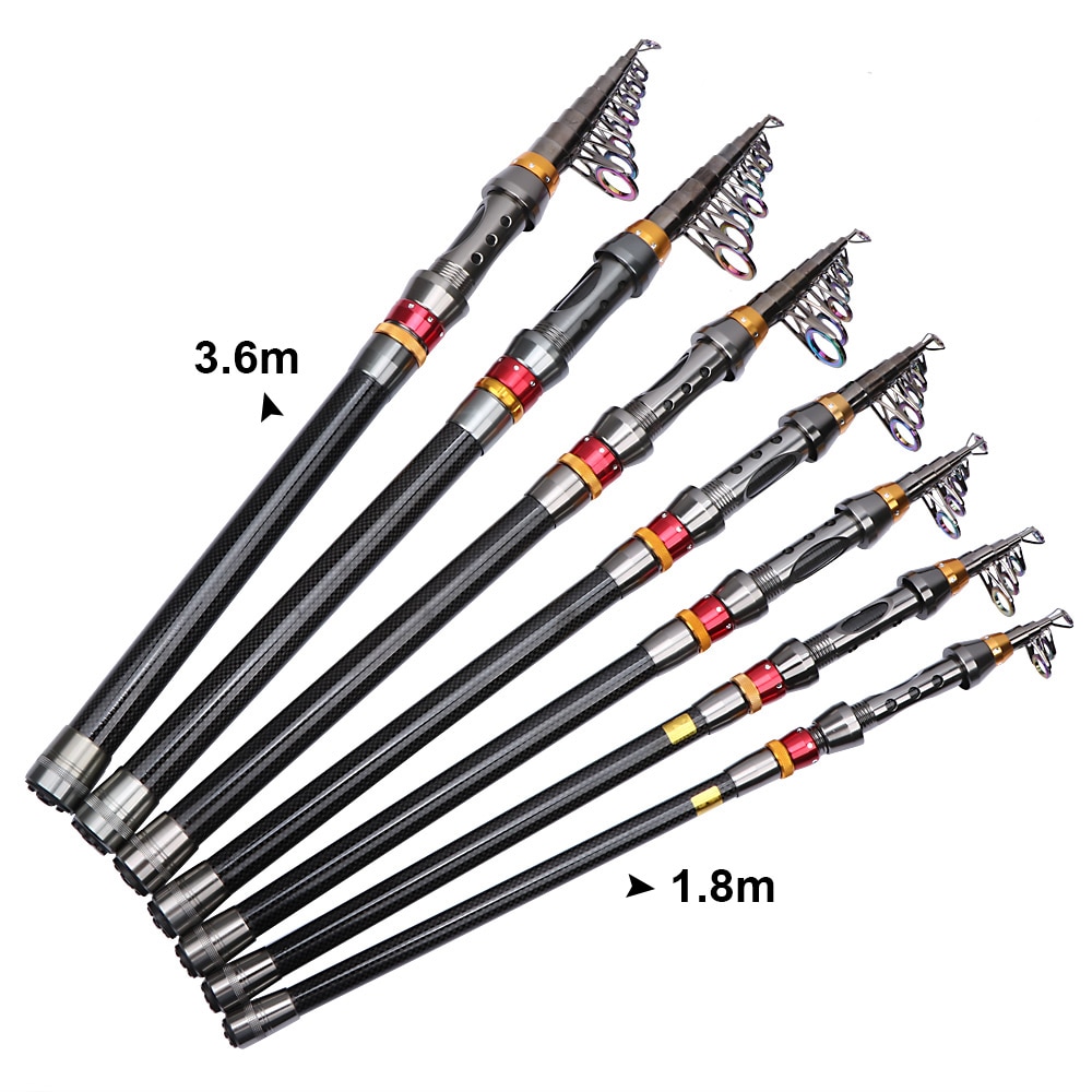 Goture stang combo fiskesett 4000 serie metall spinnende fiskesnelle 1.8m-3.6m teleskopiske fiskestang alt til fiskeutstyr