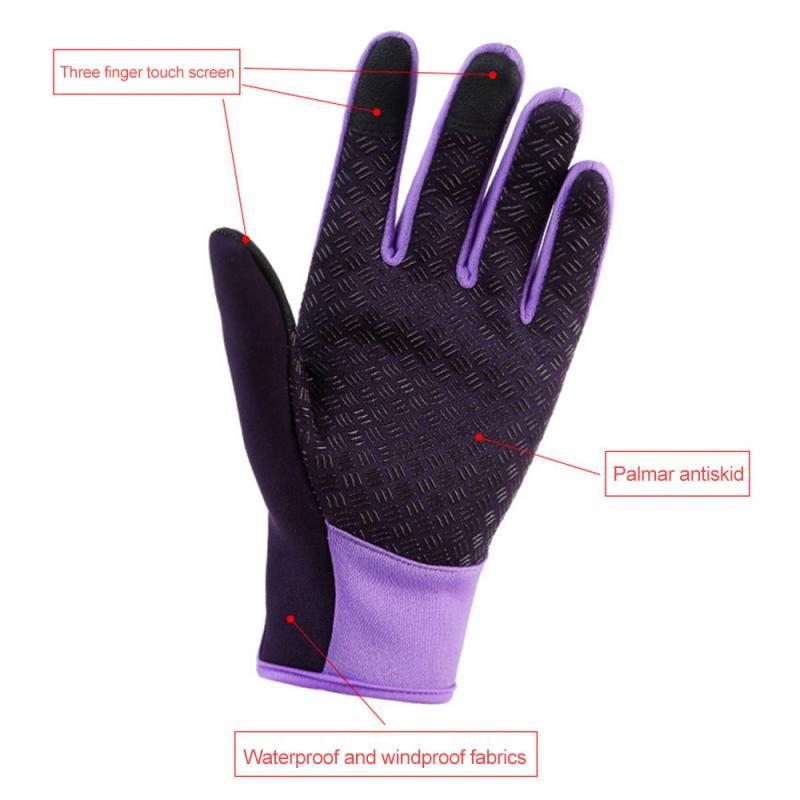 Gloves Outdoor Sport Riding Climbing Skiing Windproof Waterproof Warm Fleece Gloves Touch Screen Full Finger Gloves Bike Glove