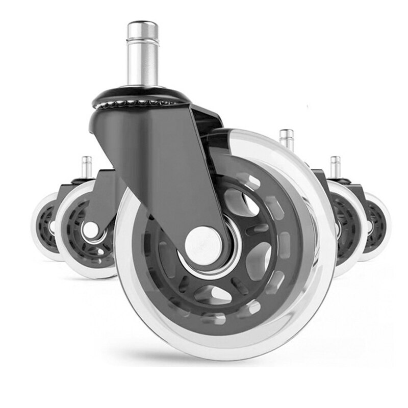 5Pcs Office Chair Caster 3 Inch Office Chair Wheel Replacement Game Chair Universal Wheel Soft Safe Rollers(11X22)
