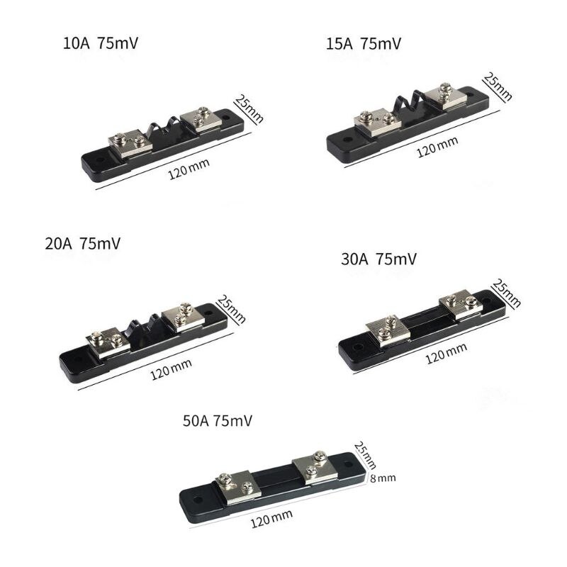 FL-2 DC Current Shunt 10/15/20/30/50A 75mV Shunt Resistor for DC Current Meter Ammeter