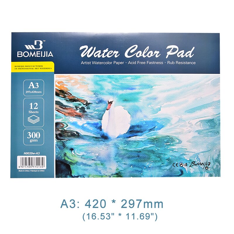 100% Cotton Watercolor Sketchbook 300g/m2 Water Color Drawing Paper Book Student Transfer Paper Papel Para Acuarela Art Supplies: A3