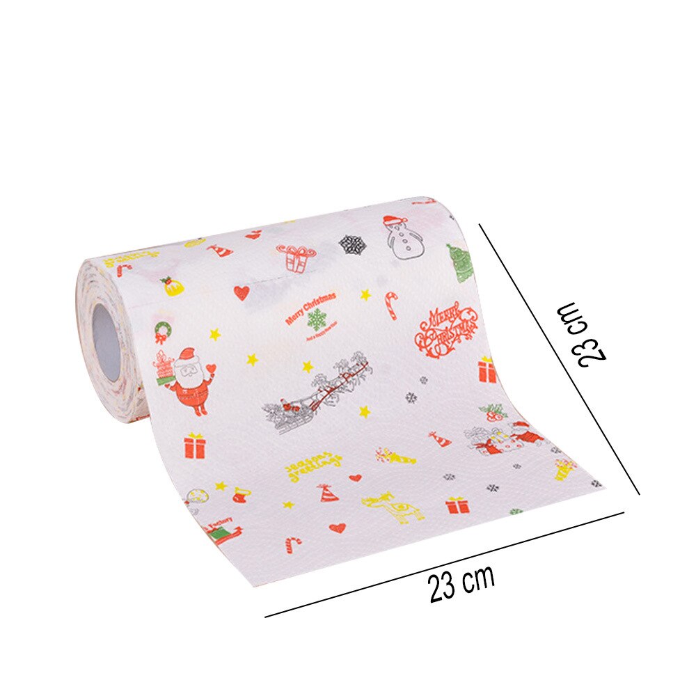 Noël rouleau de papier toilette maison père noël bain rouleau de papier toilette fournitures de noël décor de noël rouleau de tissu 10*10cm