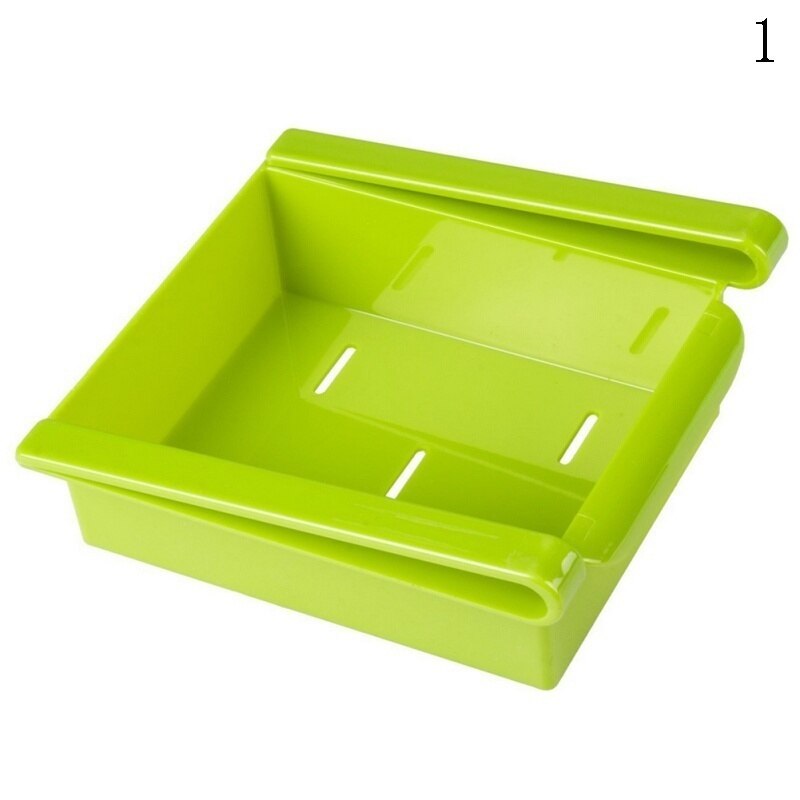 Pull-out Kitchen Refrigerator Freezer Space Saver Storage Rack Storage Rack Shelf Storage Container: green