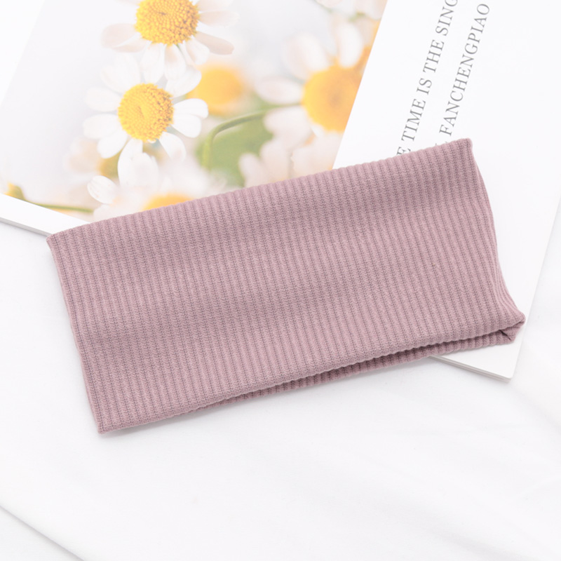 Diadema ancha Lisa para mujer, banda elástica para el pelo, Aro para maquillaje, Yoga, Vintag, envoltura para la cabeza, peinados, accesorios para el cabello de: Púrpura claro