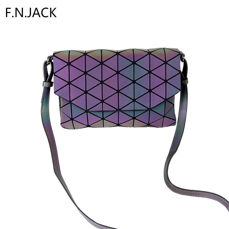 F.N.JACK womens shoulder bag night light clutch bags envelope bag triangle geometric girls ladies bags