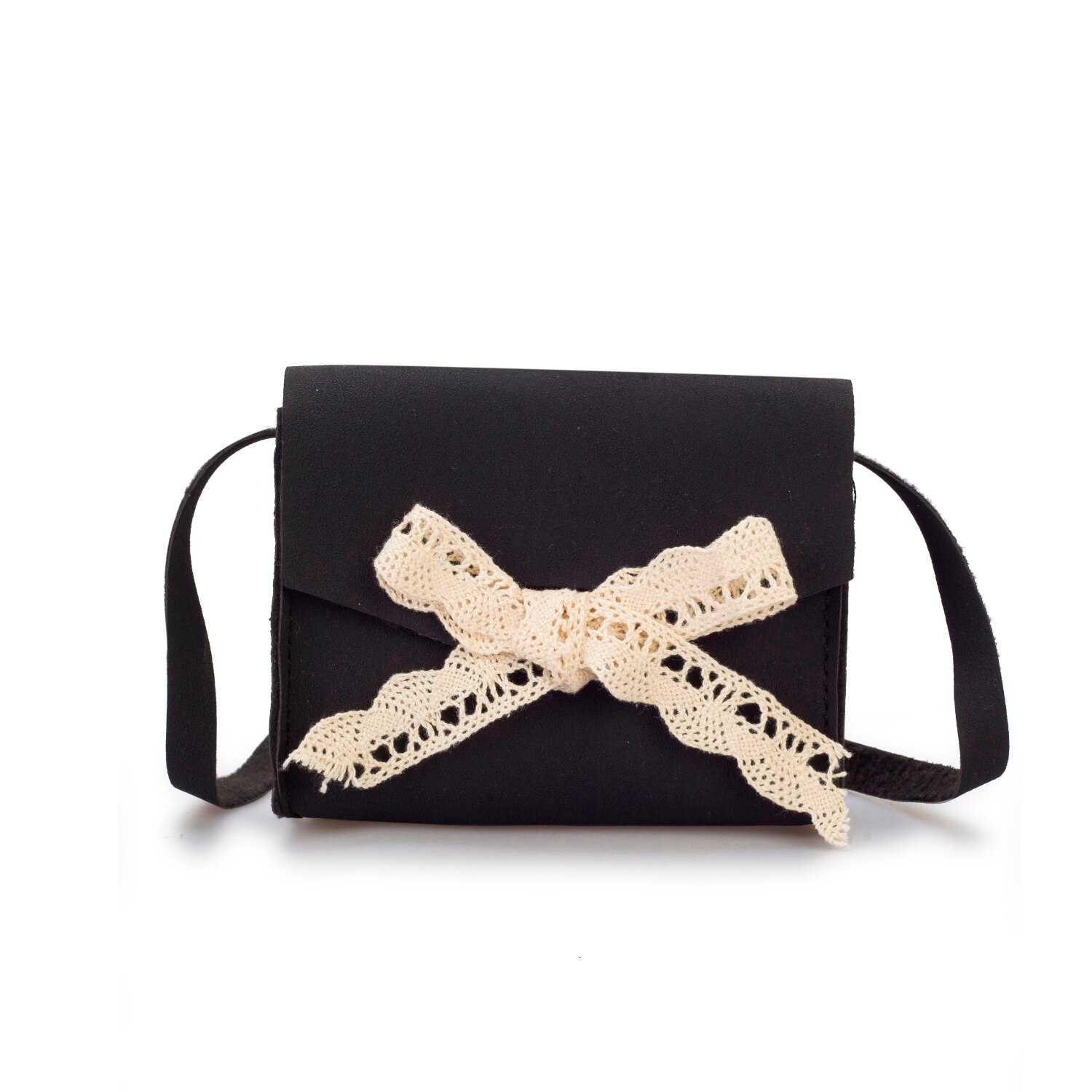 Black Pink Small Purses Handbags women's Lace Bow Vintage Korea Style PU Leather Crossbody Bags For Girls Bolsa: 225 Black-Q16