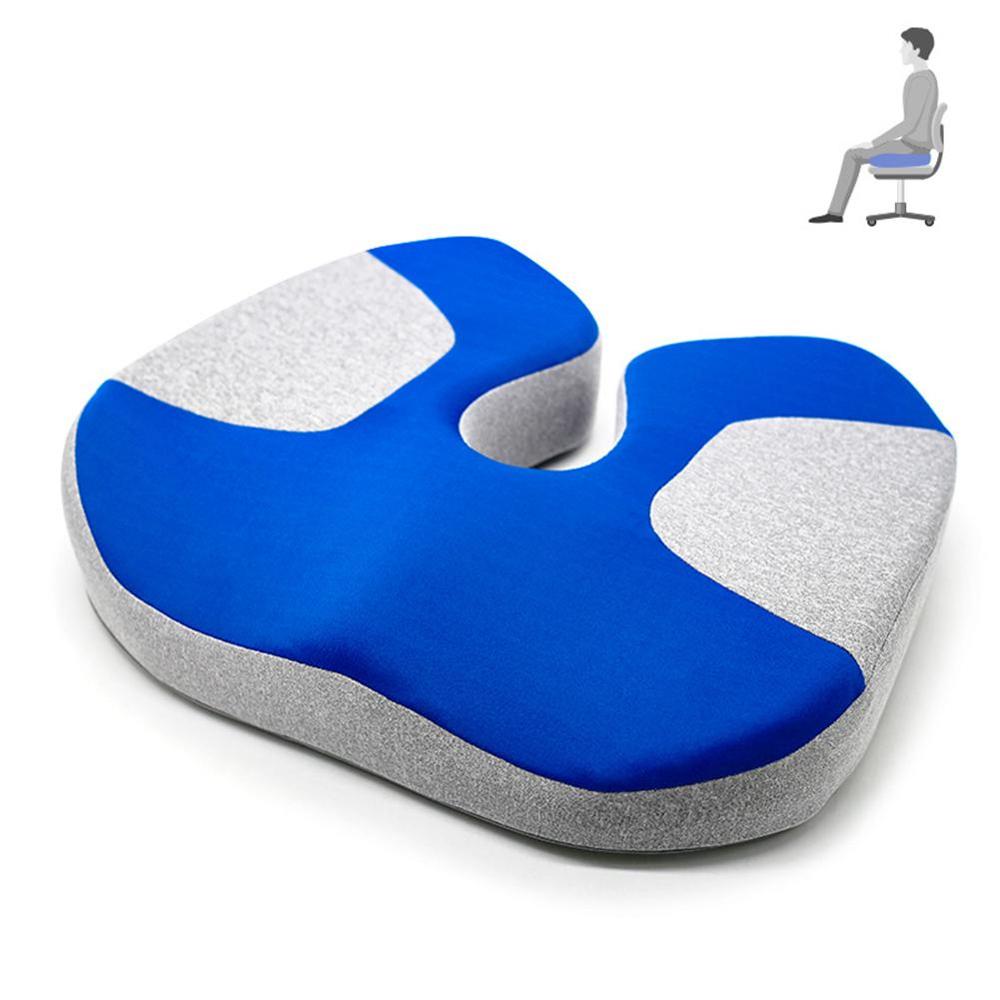 Memory Foam Zitkussen Orthopedisch Kussen Stuitbeen Bureaustoel Kussen Hip Autostoel Rolstoel Heupen Massage Wervels Seat Pad: Blauw