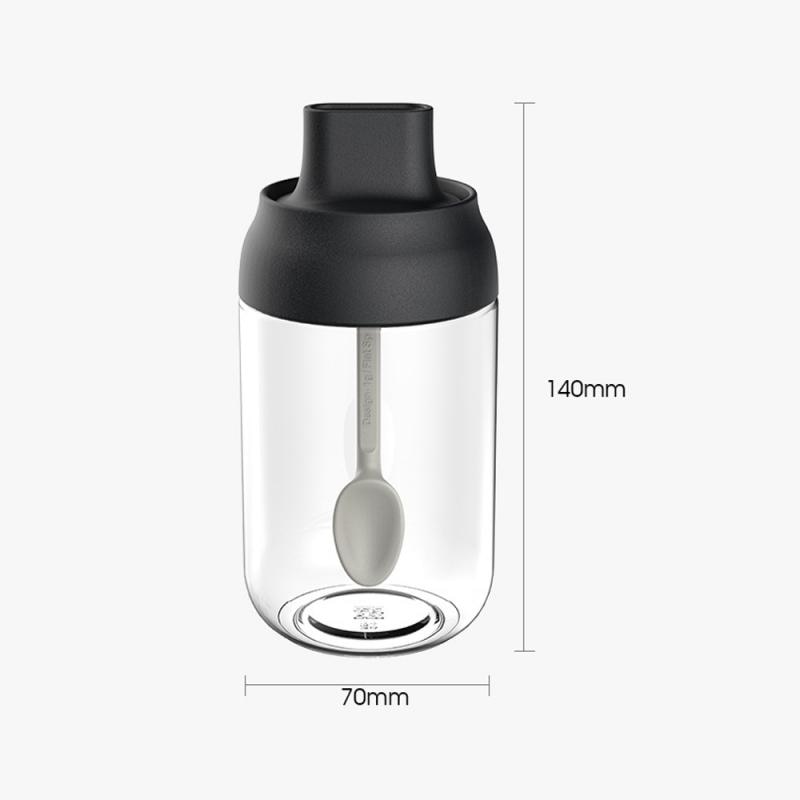 250ml peppar cruet oljeflaska sked täcka glas kök fuktbeständig honung krydda flaska kök krydda burk tank 3 stil