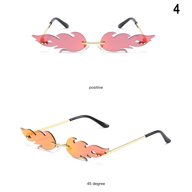 Gafas de sol de fuego llama gafas de sol sin montura ola gafas de sol de tendencia estrecha: 4