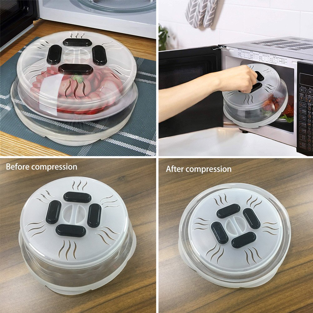 Magnetic Microwave Plate Cover Lid Splatter Guard with Steam Vent and Strong Magnets Microwave Cover Colander Strainer for Fruit