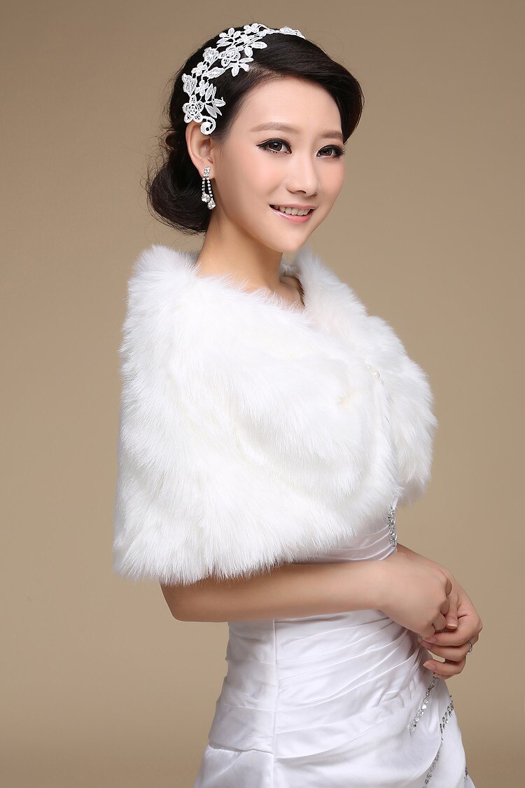 Femmes hiver étole de mariée enveloppes de mariée fausse fourrure de mariage emballage de fête Boleros mariée châle soirée fête Cape