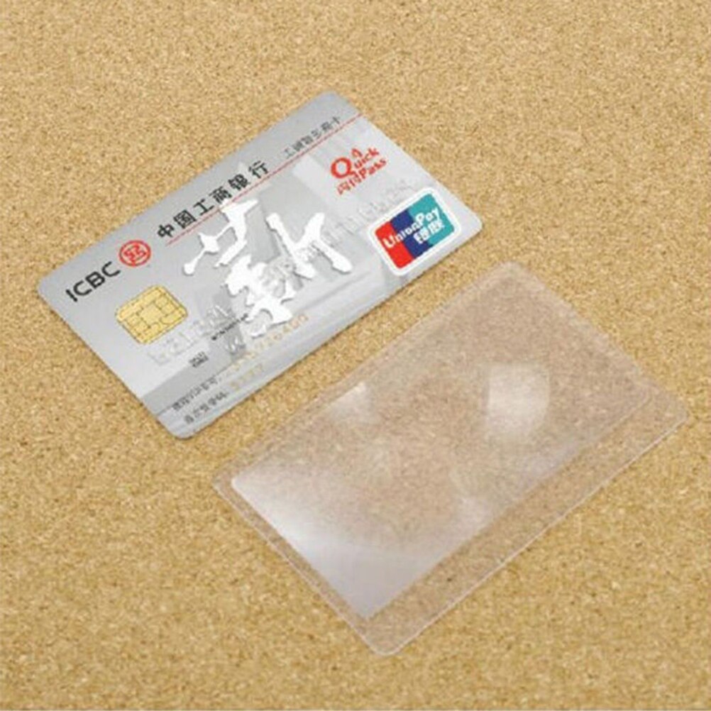 5pcs Transparent Credit Card 3 X Magnifier Magnification Magnifying Fresnel LENS Card Credit Card Magnifier