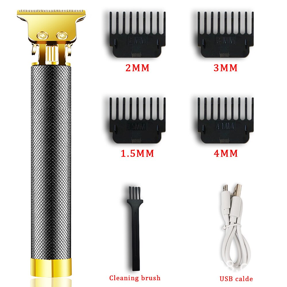 Rechargeable Hair Clipper Electric Hair Trimmer Cordless Shaver Trimmer 0mm Men Barber Hair Cutting Machine Men: SetB