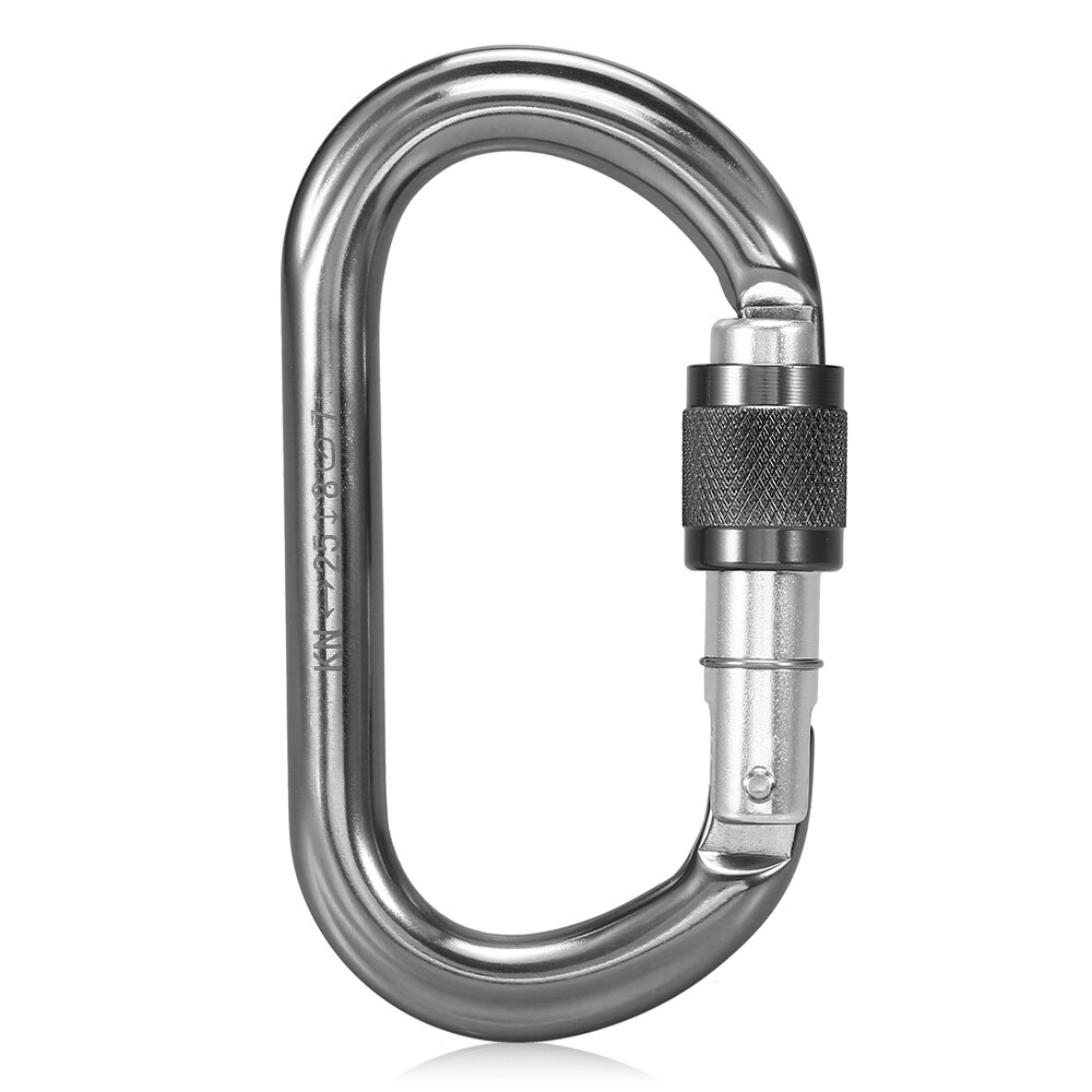 25KN Auto Locking Gate Carabiner Heavy Duty D Shape Buckle Pack Twist Locking Gate Carabiner Climbing Rappelling Canyoning: Grey SGM7108B