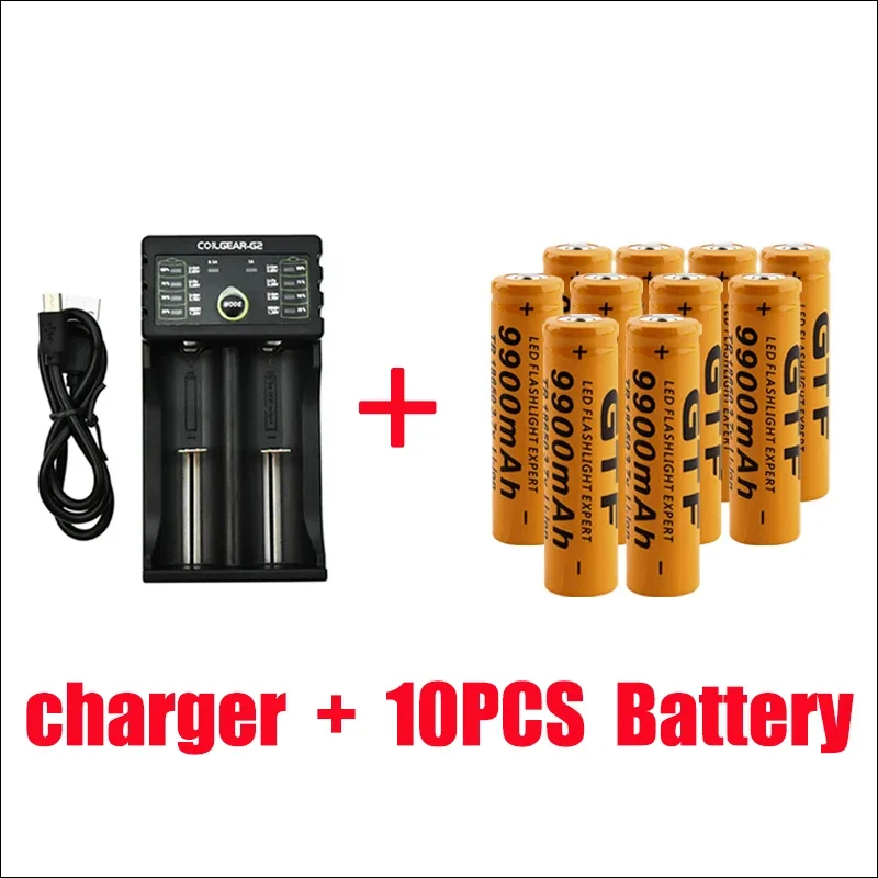 Latest Battery 100% Original Rechargeable Lithium Battery 18650, 3.7V, 9900mAH: Light Grey