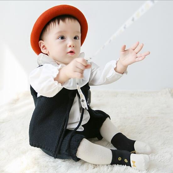 1Pairs Baby Baumwolle Socken Kinder Anti Slip Socken Boden Socken Jungen Mädchen Winter Kurze Baby Kinder Socken S/M für 0 ~ 4T: WHITE / 24M