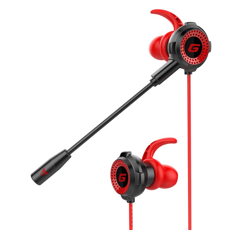 3.5mm In-ear Wired Headset Universal G20 Gaming With Microphone Earphone Earbud Earpiece For PC Mobile Phone: red