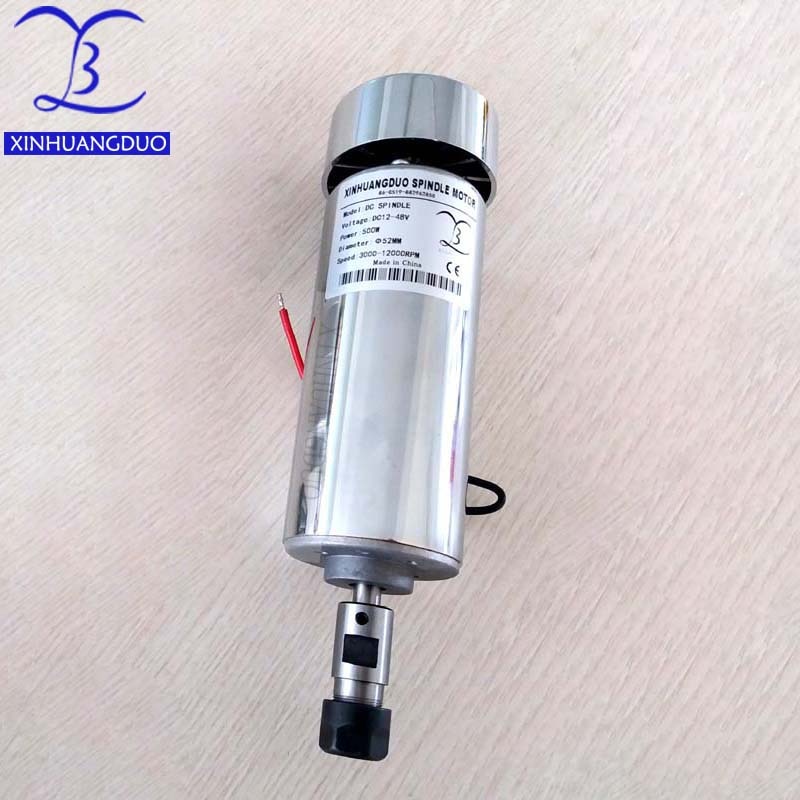 Moteur de broche CNC 500W, cc 48V, 52mm de diamètre, fraiseuse à Air froid pour gravure
